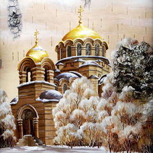 Схема вышивки «Церквушка»