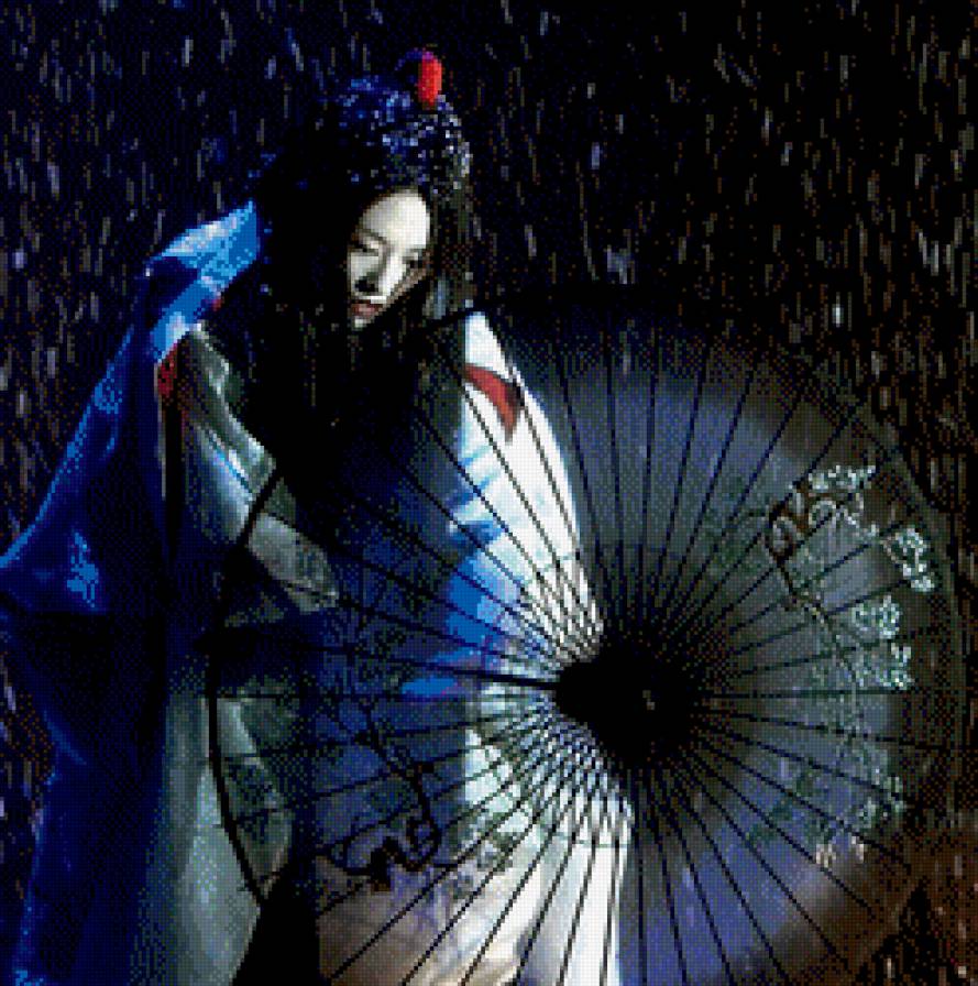 Танец под снегом - япония, гейша - предпросмотр