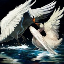 Схема вышивки «лебеди»