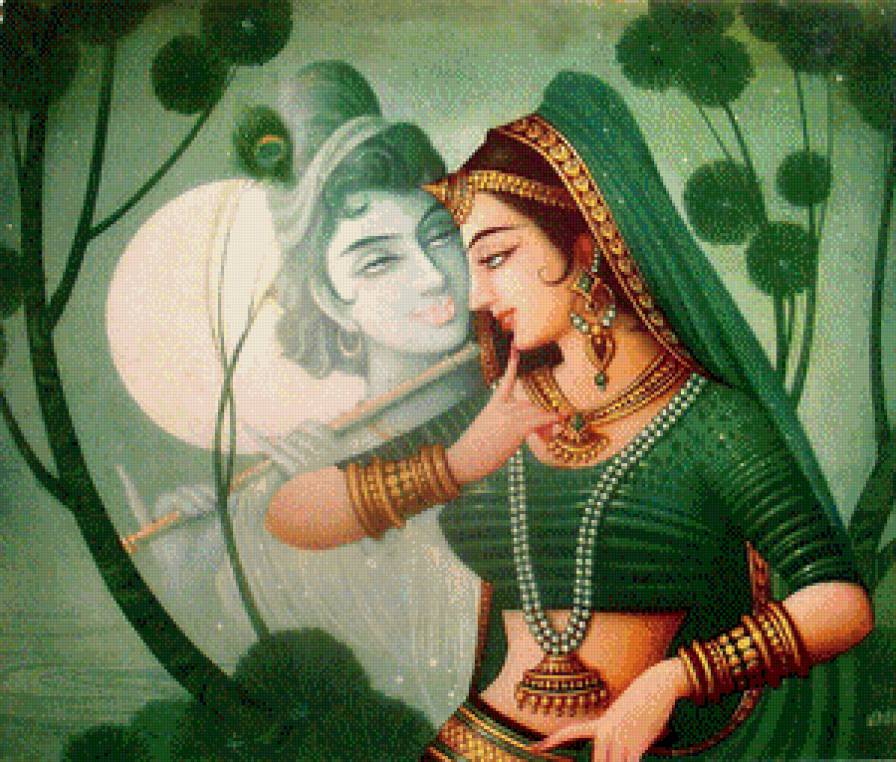 Кришна и Радха - индия, кришна, радха - предпросмотр