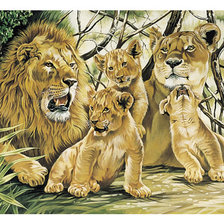 Схема вышивки «Львы.»
