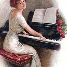 Схема вышивки «пианистка»