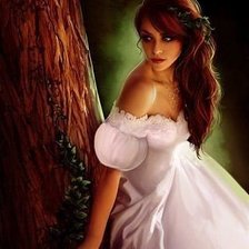 Схема вышивки «Портрет девушки в белом»