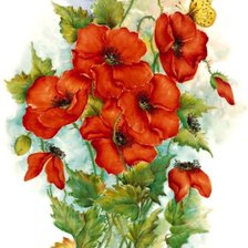 Схема вышивки «маки»