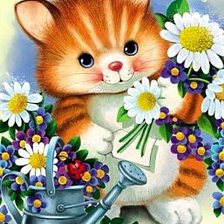 Схема вышивки «Усатый-полосатый»