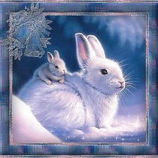 Схема вышивки «белый зайчик»