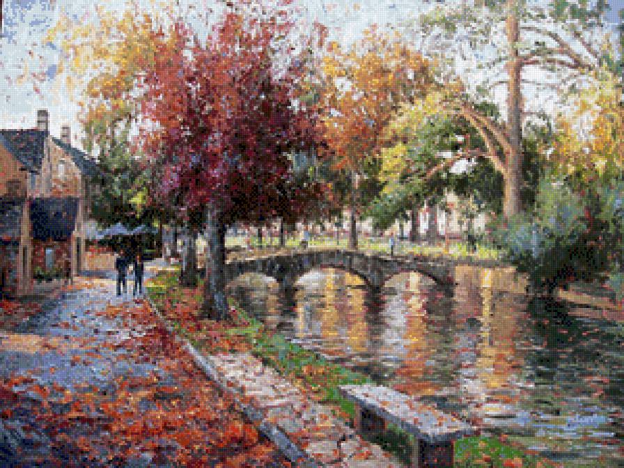 Осень. - осень, пейзаж, река, мост - предпросмотр