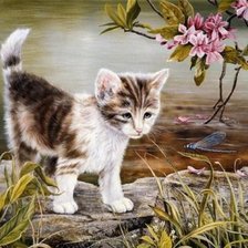 Схема вышивки «Котенок»