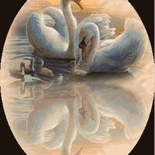 Схема вышивки «Лебеди»