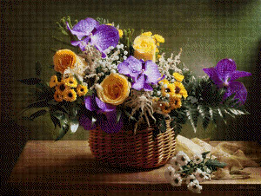 натюрморт - картина, натюрморт, цветы - предпросмотр