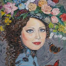 Схема вышивки «дама в шляпе»