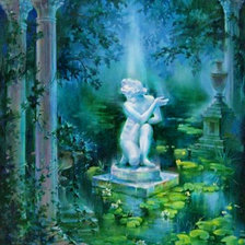 Схема вышивки «статуя в парке»