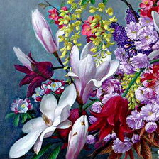 Схема вышивки «шикарный букет часть 1»