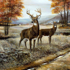 Схема вышивки «олени»