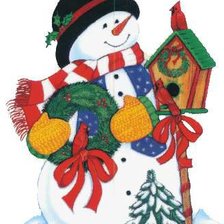 Схема вышивки «снеговик»
