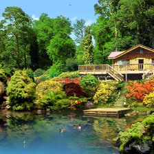 Схема вышивки «Домик у озера»