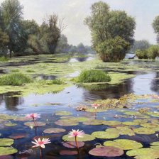 Схема вышивки «озеро»