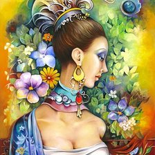 Схема вышивки «В цветах»