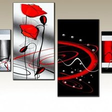 Схема вышивки «триптих маки»