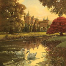 Схема вышивки «Пара лебедей»