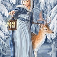 Схема вышивки «Зимняя сказка по картине Ruth Sanderson»