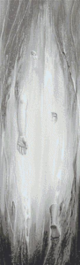 Женский образ -  триптих (правая часть) - живопись, люди, женщина, дама, триптих, монохром - предпросмотр