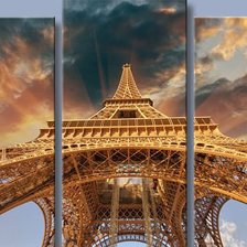 Схема вышивки «Триптих. Эйфелева башня. общий вид»