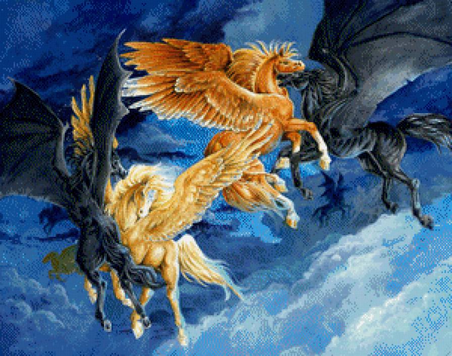 Пегас - пегас, фэнтези, конь - предпросмотр