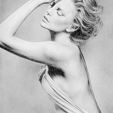 Схема вышивки «Женский образ (карандаш)»