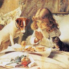 Схема вышивки «Молитва перед завтраком»