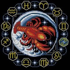 Схема вышивки «зодиак рак»