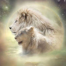 Схема вышивки «семья львов»