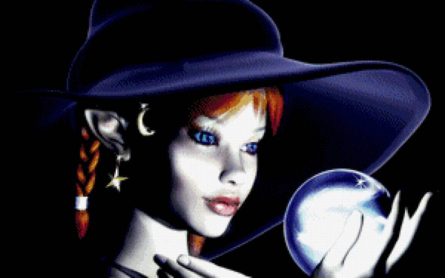 Ведьмочка - портрет, волшебство, хэллоуин, девушка - предпросмотр