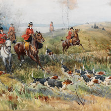 Схема вышивки «охота»