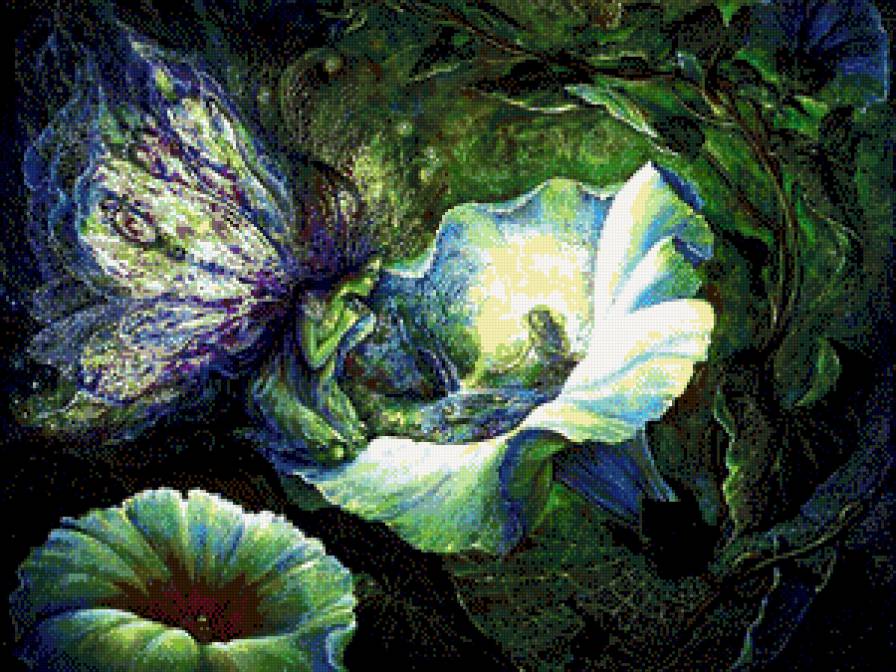 Жозефина Уолл 5 - цветы, сказка, фентази, ночь, фея - предпросмотр