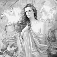 Схема вышивки «Женский образ (живопись)»