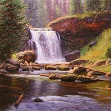 Схема вышивки «переход у водопада»