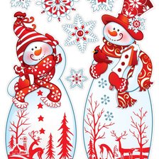 Схема вышивки «Снеговички»