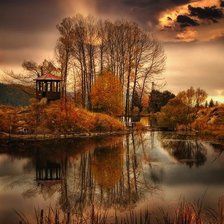 Схема вышивки «осенний пейзаж»