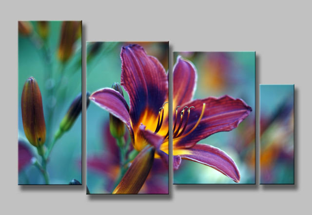 лилия - триптих, красота, цветок, поляна - оригинал