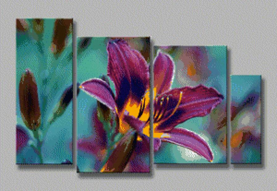 лилия - красота, поляна, цветок, триптих - предпросмотр