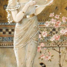 Схема вышивки «девушка с котенком»