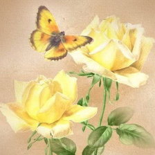 Схема вышивки «желтые розы»