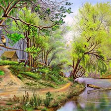 Схема вышивки «лесная графика»