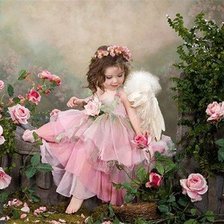 Схема вышивки «Dziewczynka z rozami»