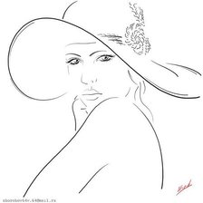 Схема вышивки «Дама в шляпе»