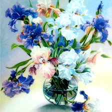 Схема вышивки «триптих ирисы2»