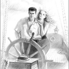 Схема вышивки «За штурвалом»