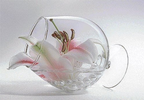 нежность - цветы, лилия, бокал - оригинал