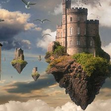 Схема вышивки «летающий замок»